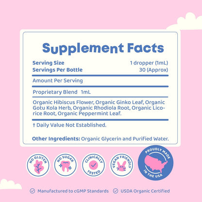 Brainy Boost - Liquid Herbal Focus Supplement with Ginkgo Biloba