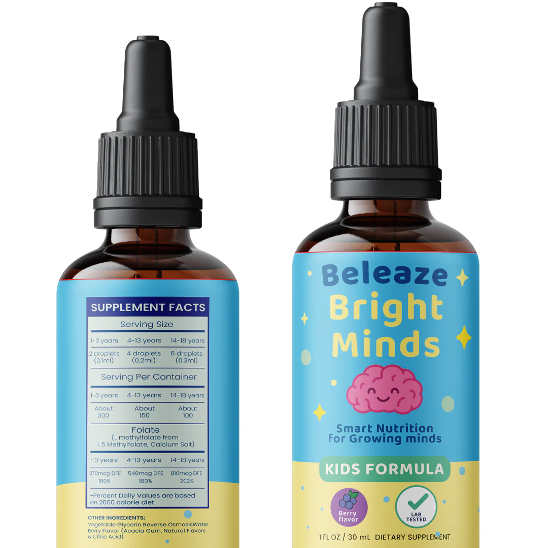 Bright Minds – Methylfolate + Methyl B12 - Superior Form of Folate